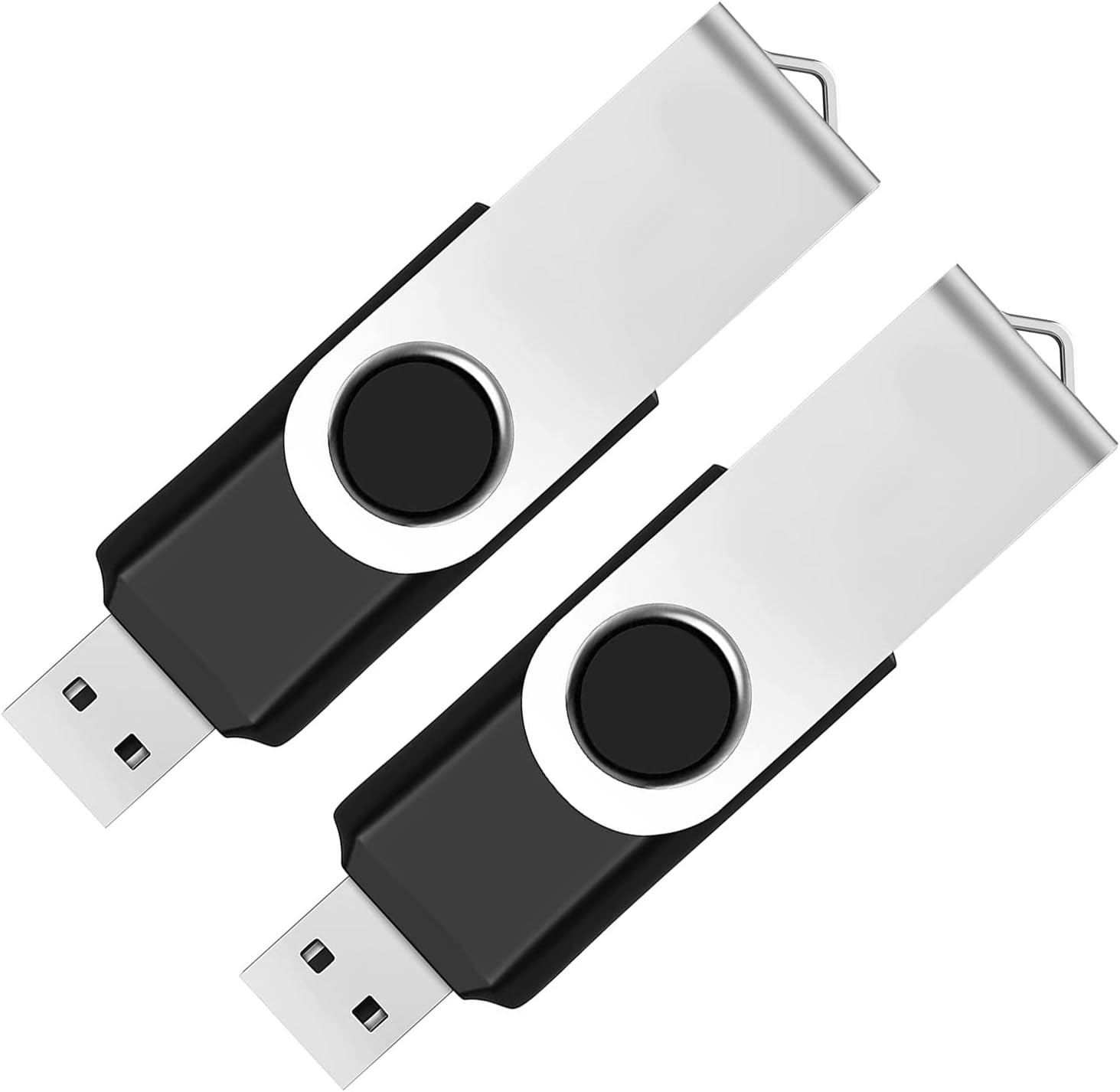 2 Pack 32GB USB Flash Drives USB 2.0 Swivel Thumb Memory Sticks – Black