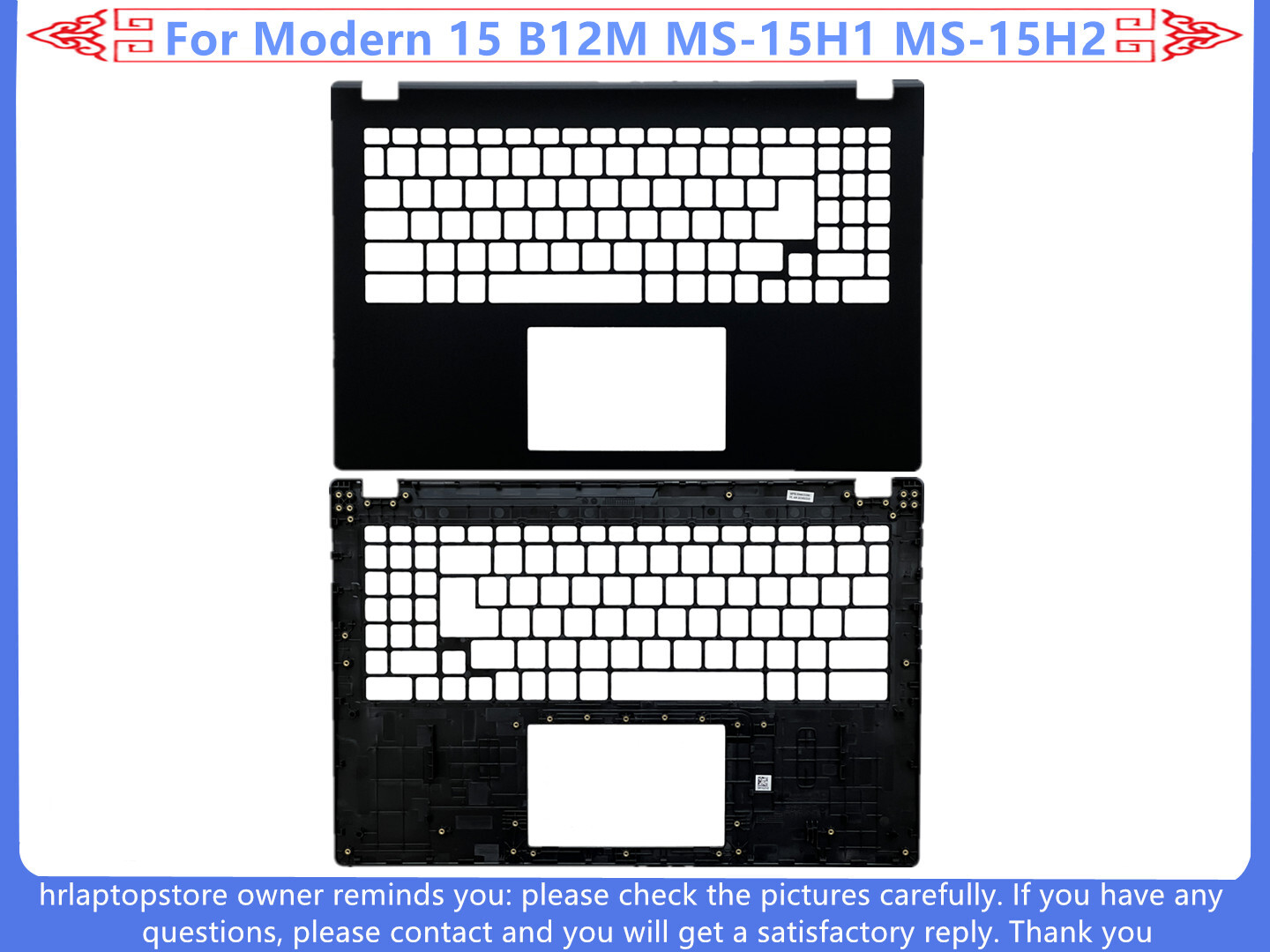 New For MSI Modern 15 B12M MS-15H1 MS-15H2 LCD cover / Bezel / Palmrest / Bottom