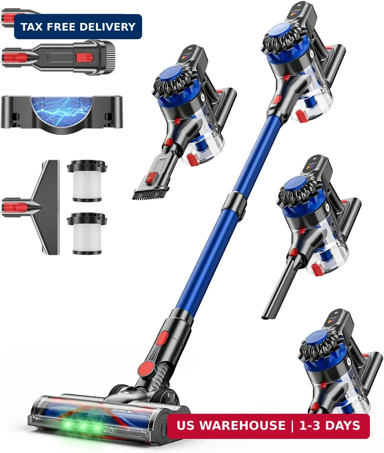 KARDV Cordless Vacuum Cleaner, 500W/40Kpa Vacuum Cleaners for Home, 60Mins Stick