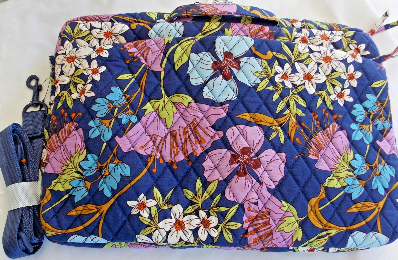 Vera Bradley COFFEE GARDEN Cotton Laptop 15" Crossbody bag NWT