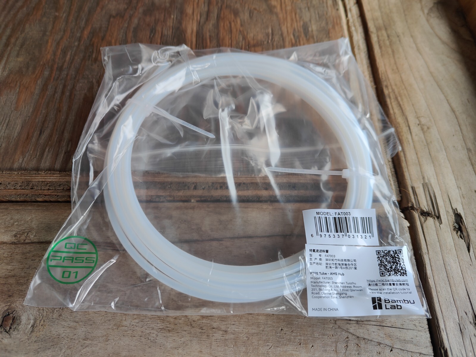 OEM Bambu Lab Custom PTFE Tube WHITE 4000mm AMS Hub X1C P1S Printer Parts FAT003