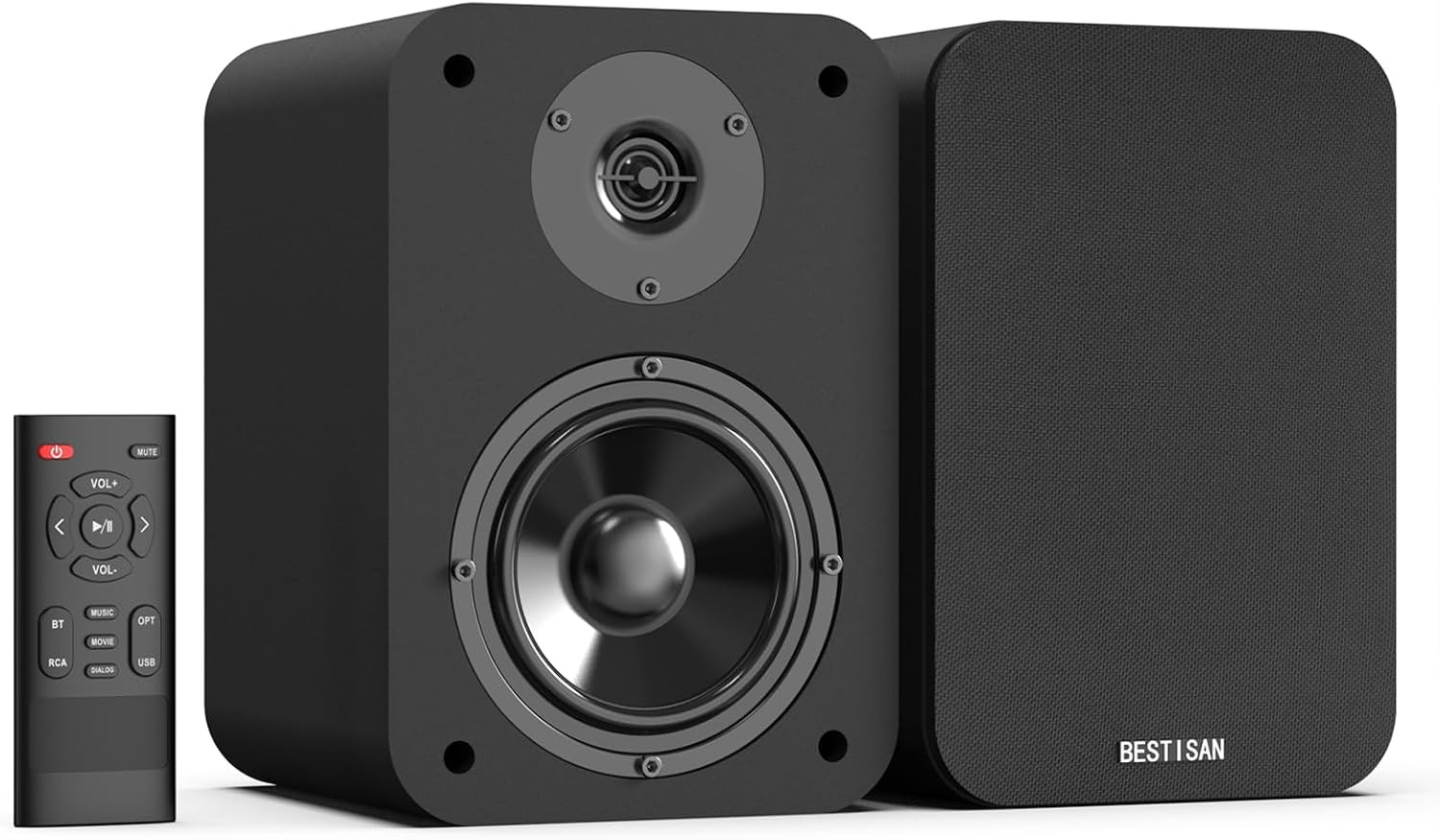 BESTISAN Bluetooth Bookshelf Speakers, Powered Computer Speakers