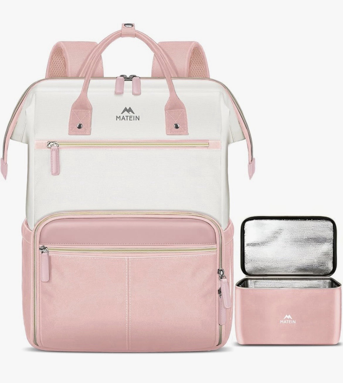 Matein Insulated Lunch And Laptop Backpack, Fits 15.6” Laptop, Lunch Bag