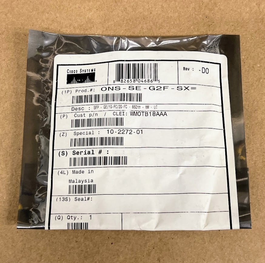 Cisco ONS-SE-G2F-SX 10-2272-01 Optical SFP Transceiver 850nm LC Multimode