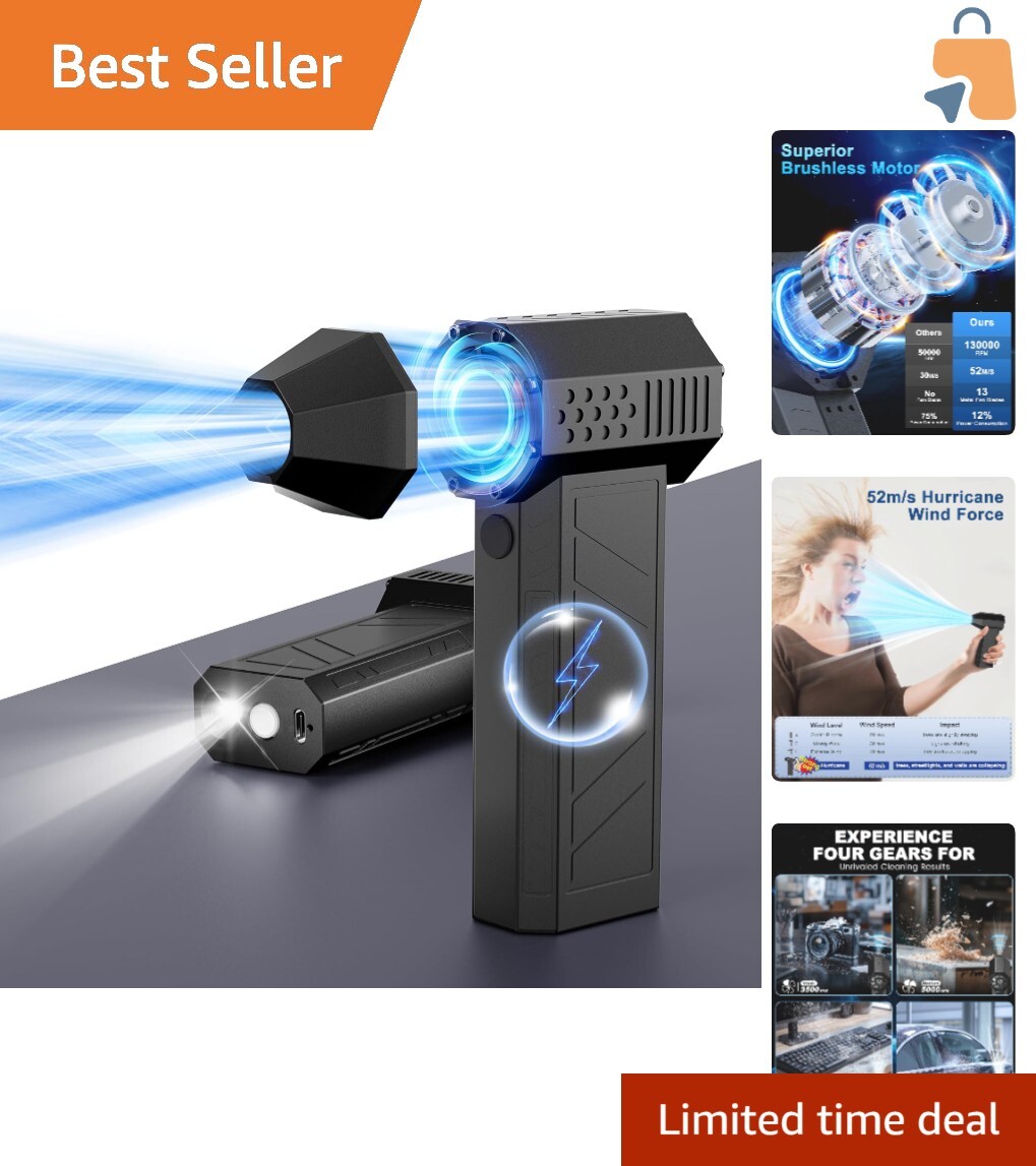 Portable 4-in-1 Cordless Air Blower - Cleaning Tool for Home, Car & Outdoors