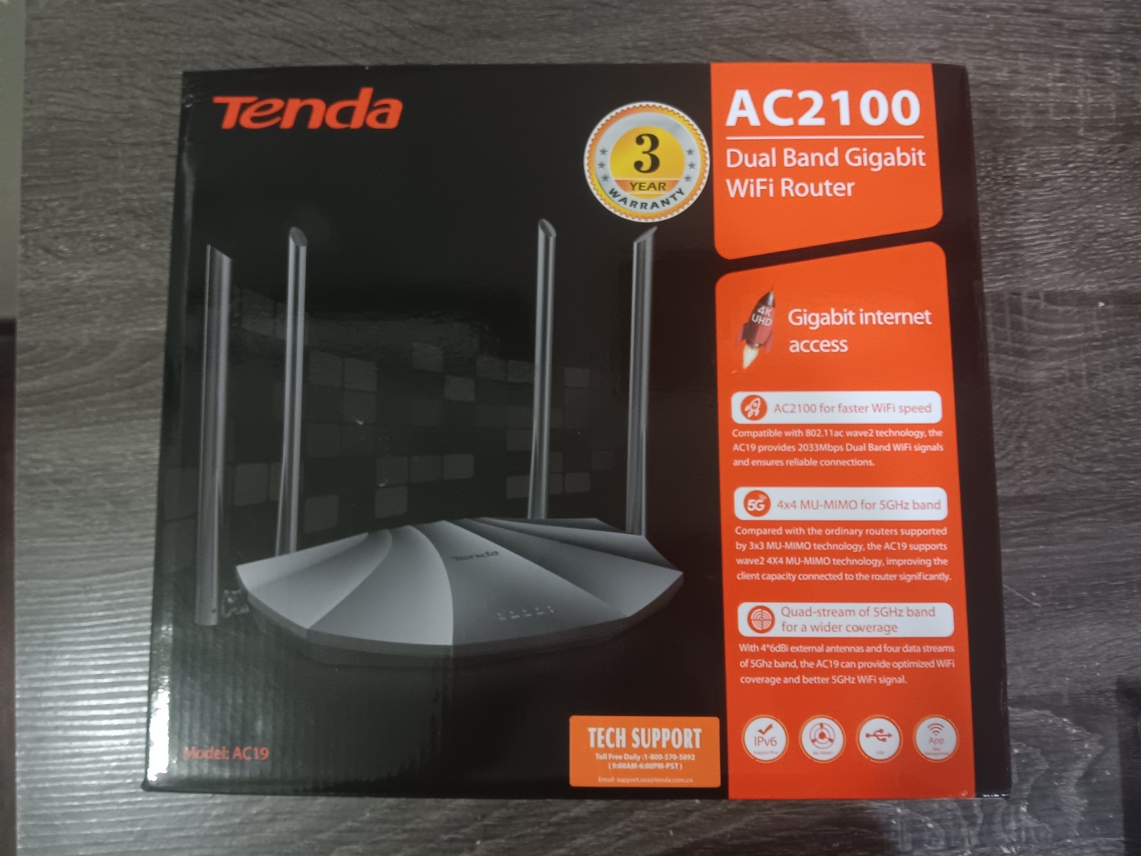 Tenda AC19 AC2100 Dual Band Gigabit WiFi Router