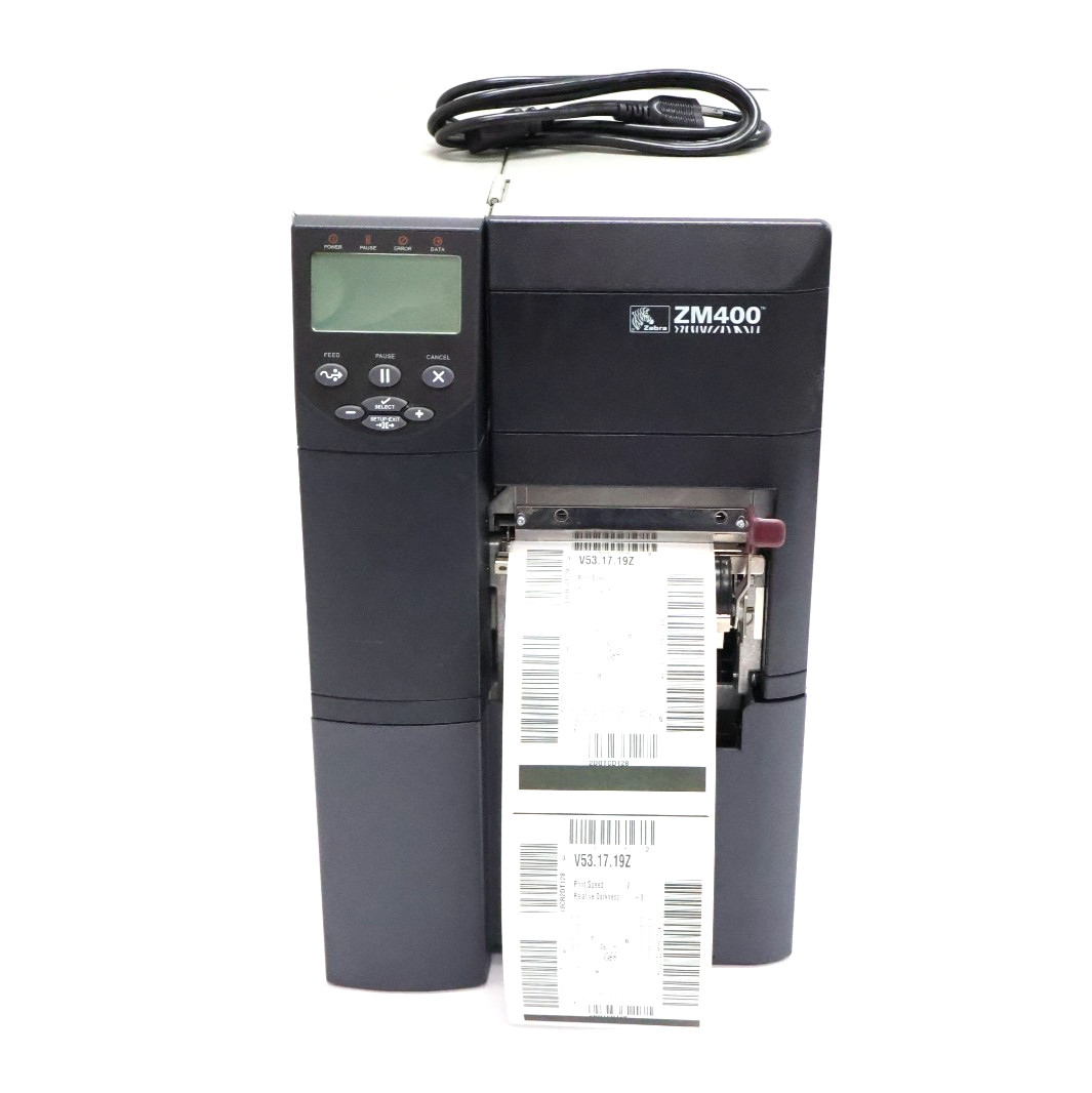 Zebra ZM400-2001-0100T Industrial Thermal Label Printer with Power Cable
