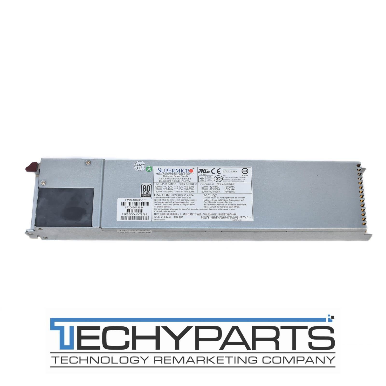 Supermicro PWS-1K62P-1R 1620W 1U 80 Plus Platinum Switching Power supply