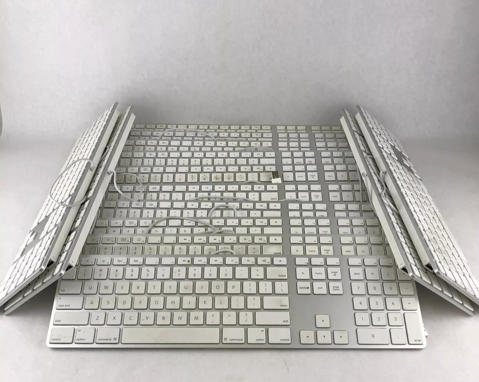 Lot of 10 Apple A1243 Keyboards Wired Slim Aluminum Ultrathin w/NumPad✅Tested