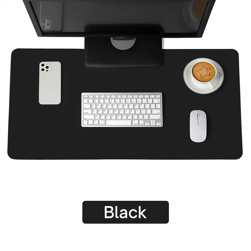 Black 31.5" x 15.7" Computer Desk Pad, Office Desk Mat PU Leather Waterproof