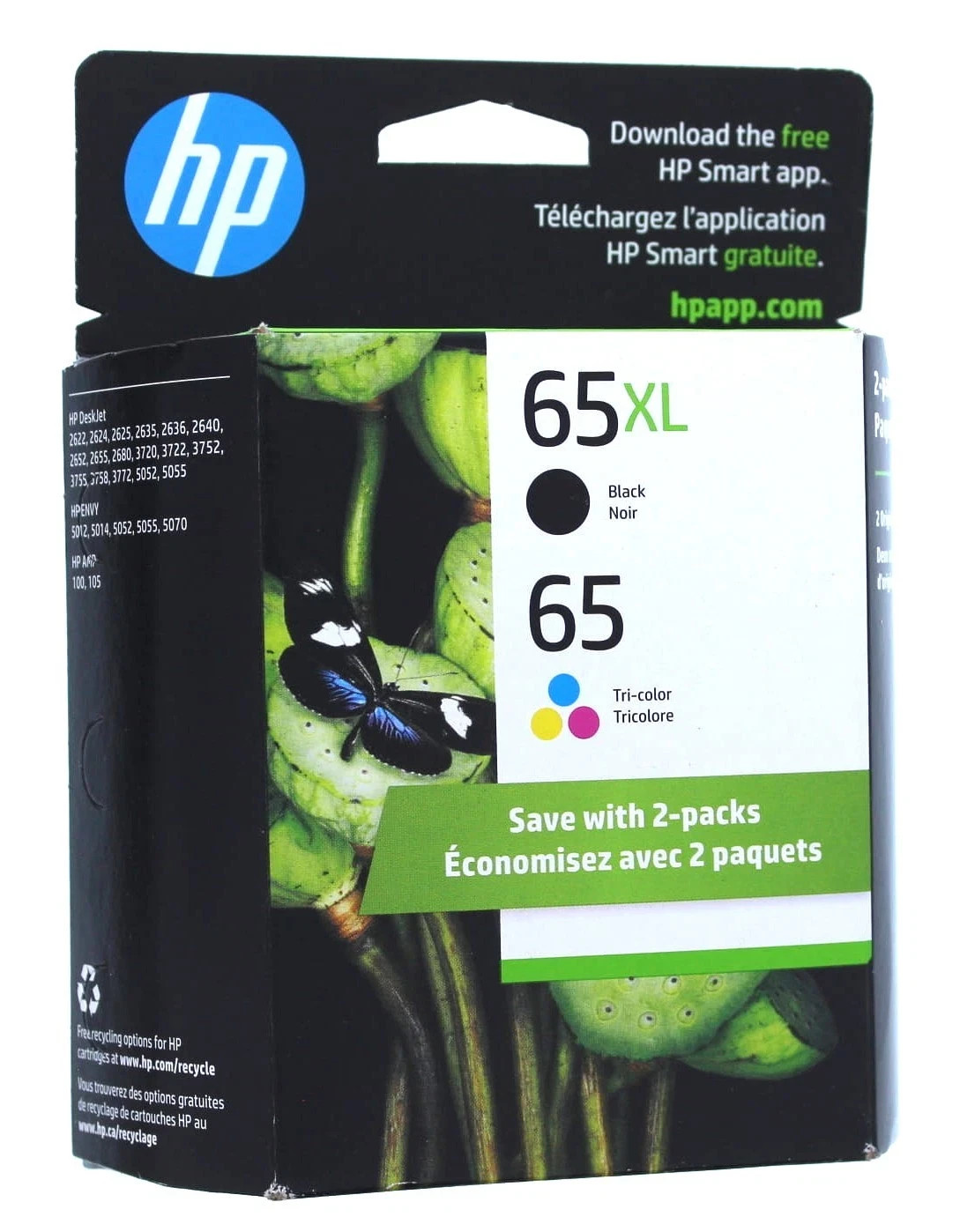 HP 65XL Black and HP 65 Color Ink Cartridge N9K04A NEW GENUINE EXP 2026
