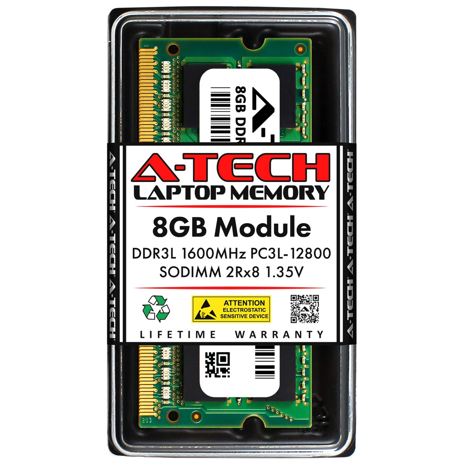 A-Tech 8GB DDR3/DDR3L 1600MHz PC3L-12800 (PC3-12800) CL11 8GB, Multicolor