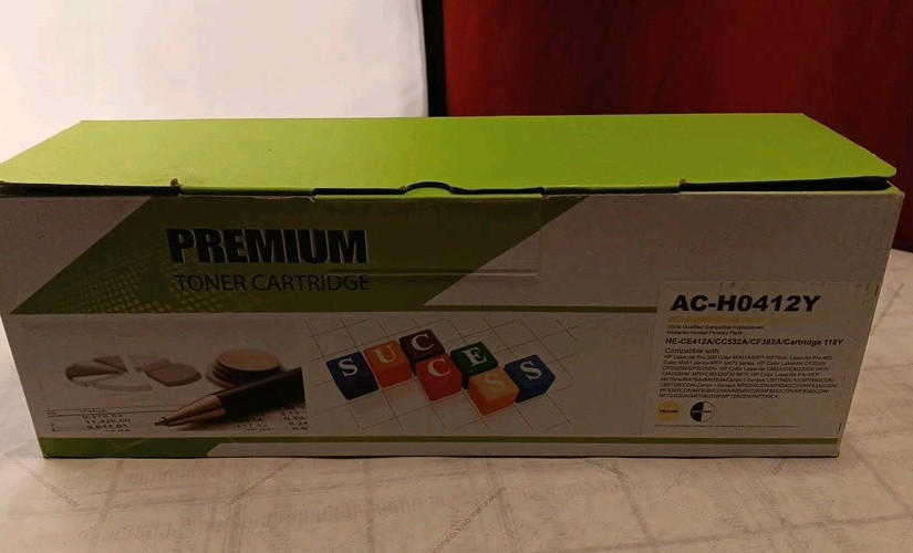 2x Premium Toner Cartridge AC-H0412Y Compatible HP And CANON OPEN BOX SEALED BAG