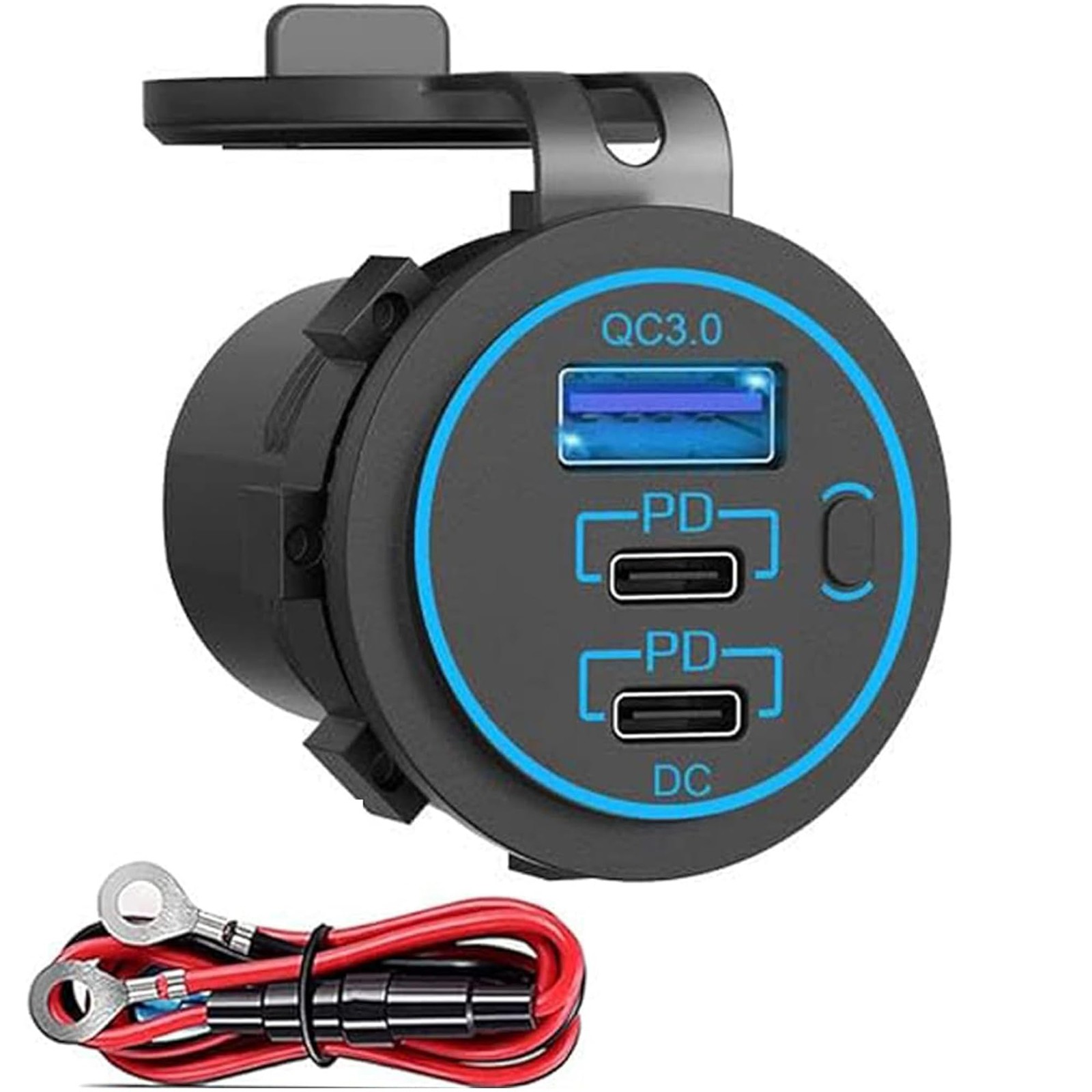 12v usb charger, PD 20W USB-C Power Socket and 18W QC3.0 2PD+1QC