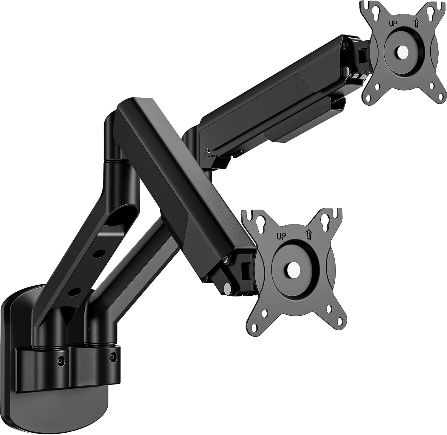 ARES WING GDT1009WL-2BK Dual Monitor Wall Mount 17-35 in VESA 75/100 Black