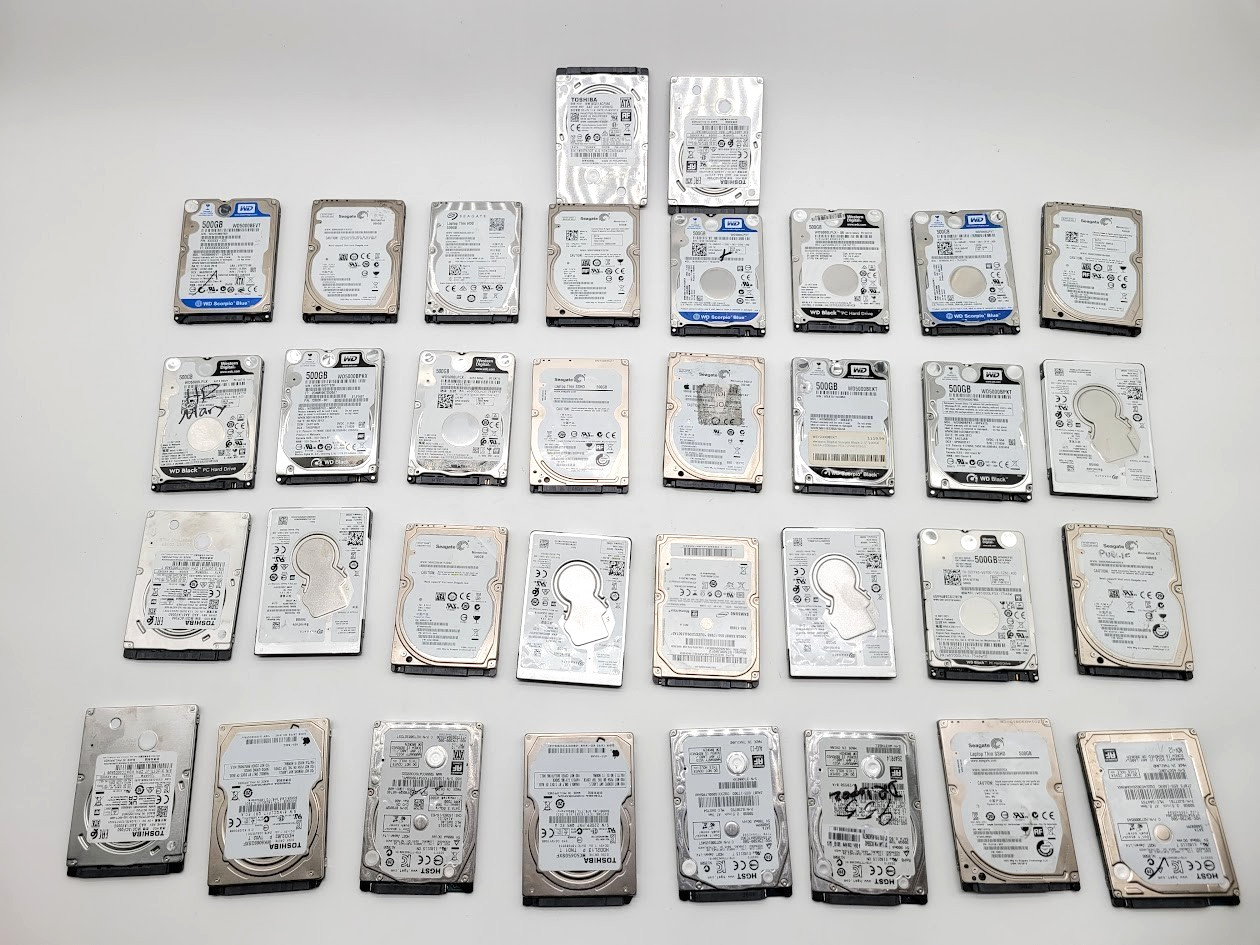 Lot of 36 500gb 2.5" SATA Mixed brands Hard Drive check the description