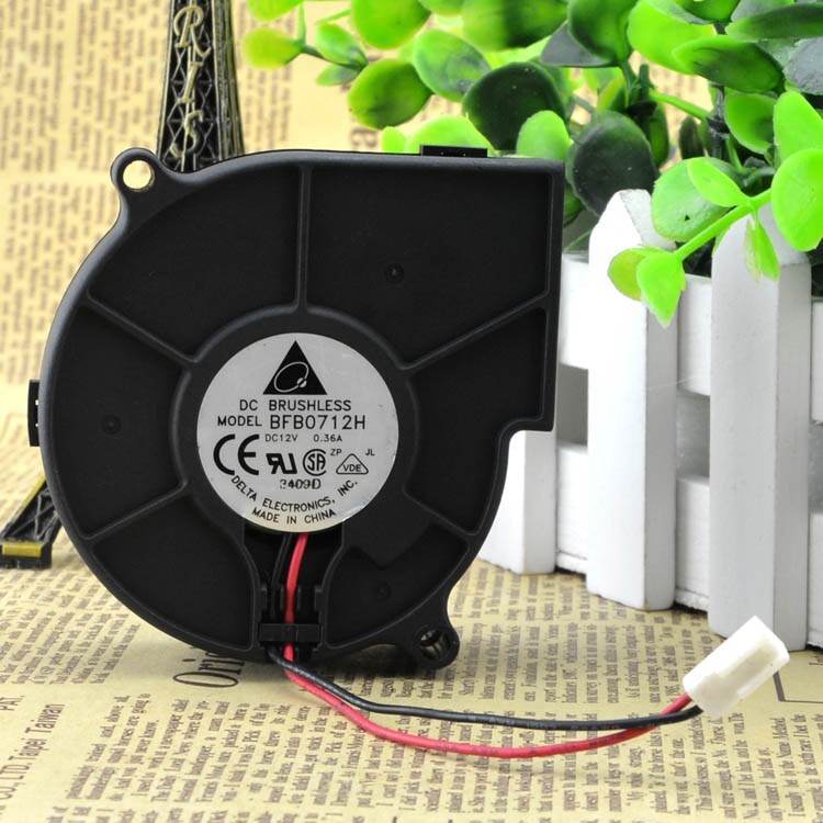 Delta BFB0712H 7530 12V 0.36A 7.5cm 2pin Blower Fan