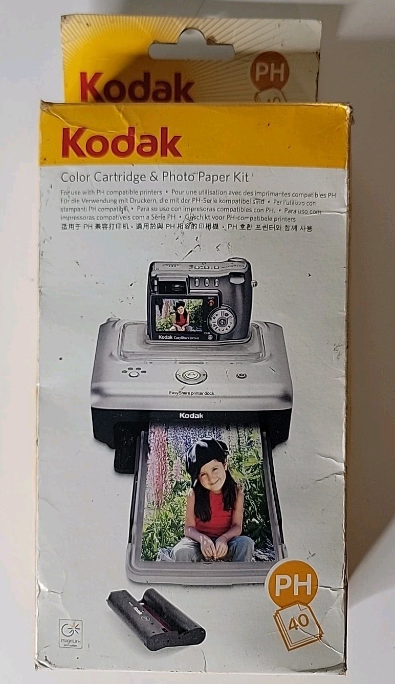 Kodak Imagelink PH-40 Color Cartridge & Photo Paper Refill Kit Open Box As-Is