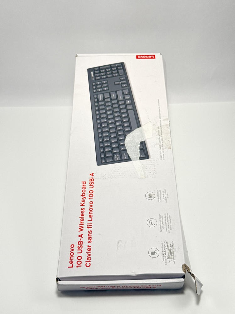 Lenovo 100 Wireless Compact Keyboard USB Receiver Silent Keys Black