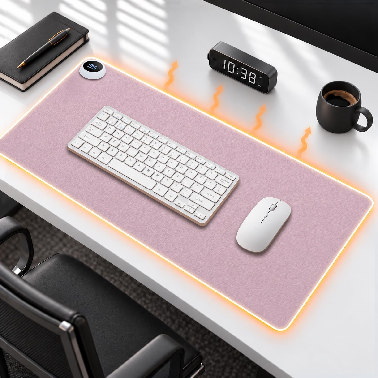 Handylit Large Heated Desk Pad, Purple