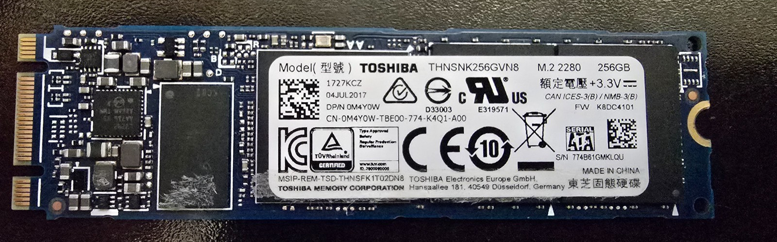KIOXIA KBG6AZNT512G 512GB NVMe SSD 100% Health Tested