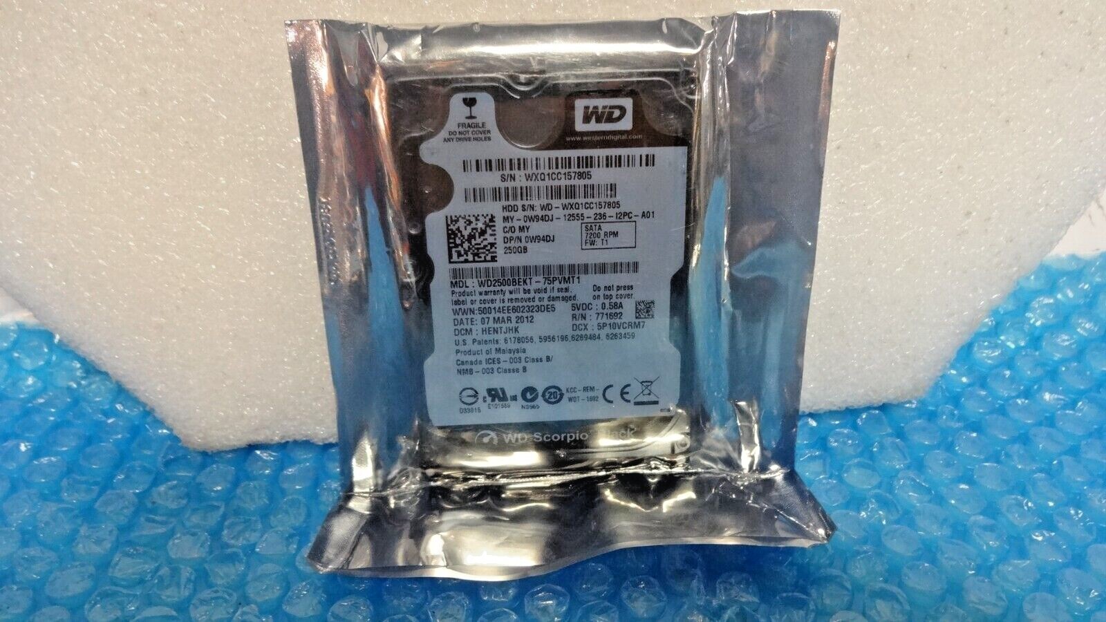 Western Digital WD2500BEKT-75PVMT0 Scorpio Black 250GB SATA 2.5