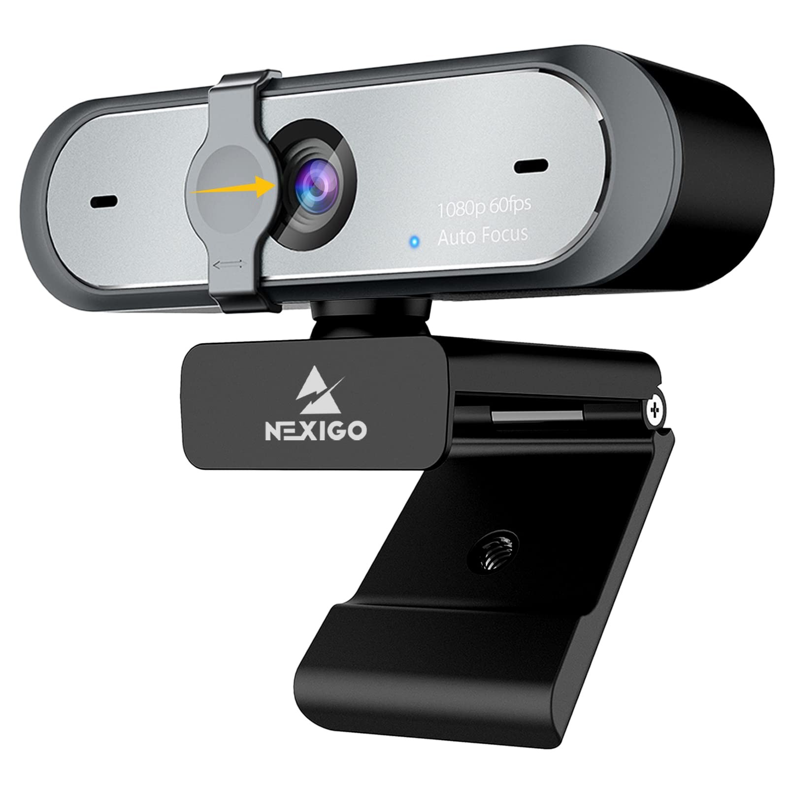 NexiGo N660P 1080P 60FPS Webcam with Software Control, Dual Small, Black 