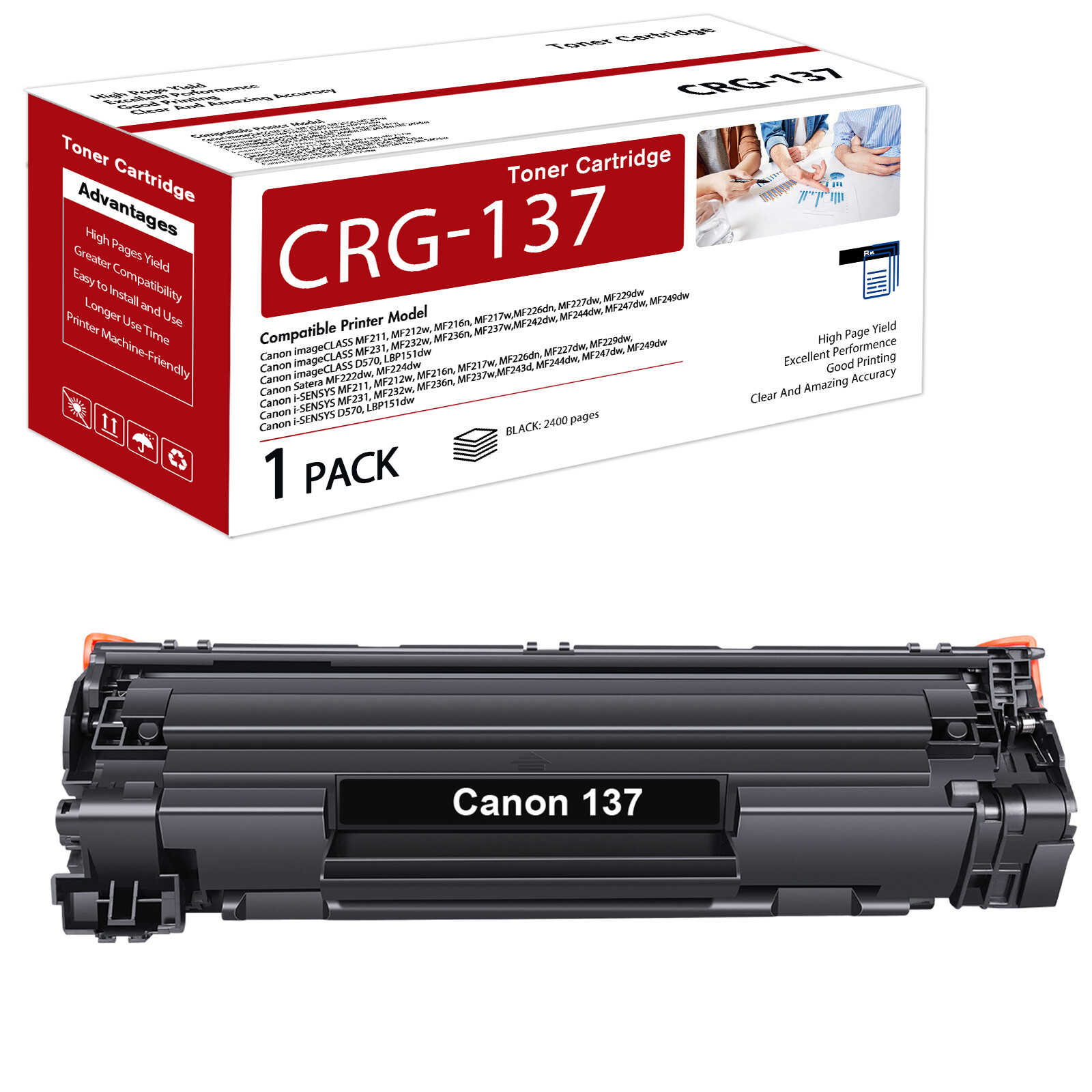1-10PACK Toner 137 Fits for Canon 137 Toner Cartridge MF212w MF242dw MF222dw LOT