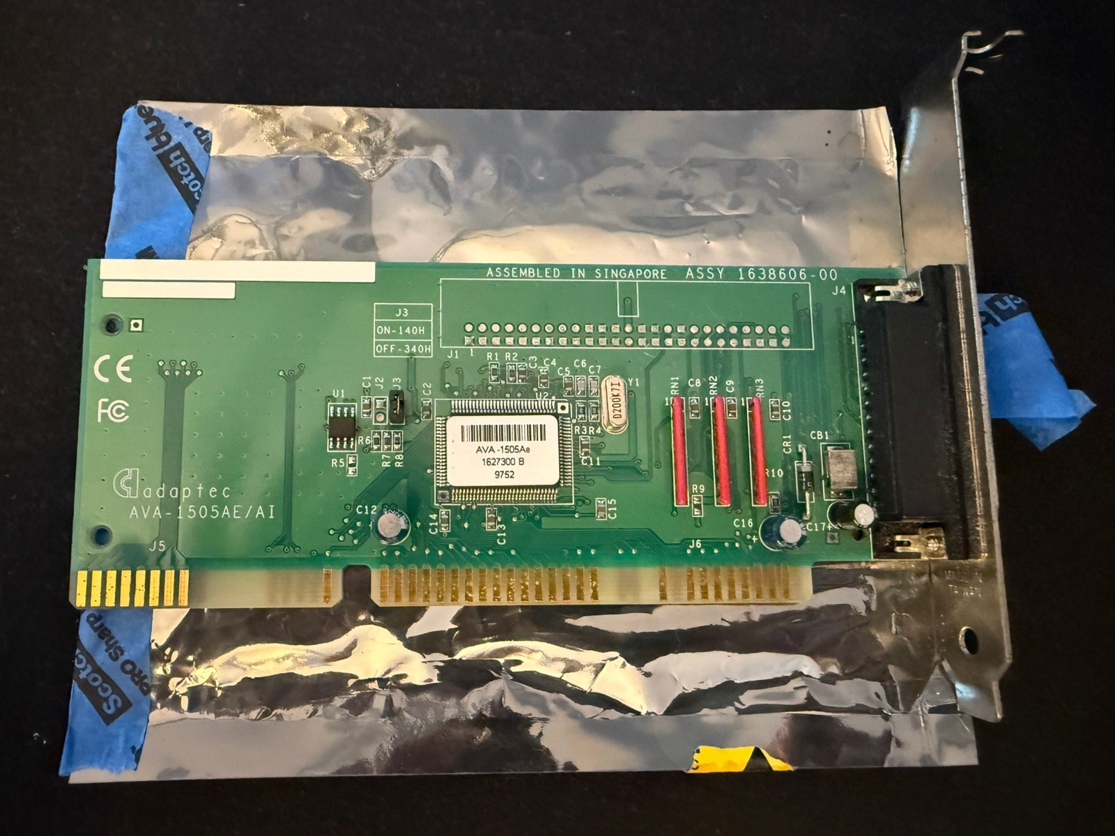 ADAPTEC AVA-1505AE External 16bit ISA SCSI CONTROLLER ADAPTER 1638606-00 Tested