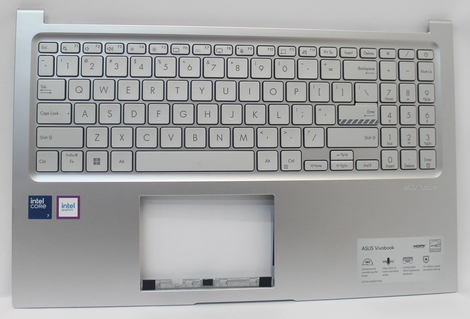 13NB1022P05011-3-B ASUS PALMREST W/KB SILVER FOR F1504VAP-IS76T  "GRADE B"