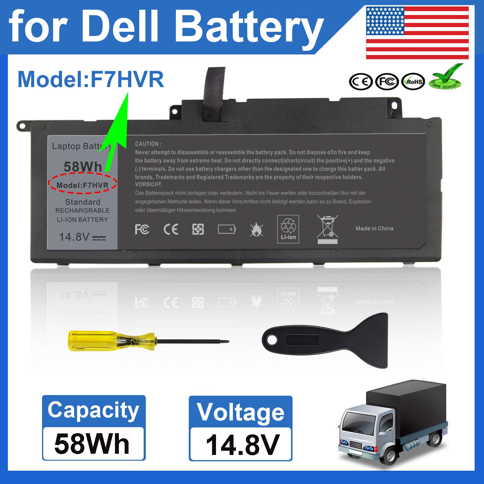 F7HVR Battery For Inspiron 15 7537 17 7737 14 7437 Series 062VNH G4YJM T2T3J NEW