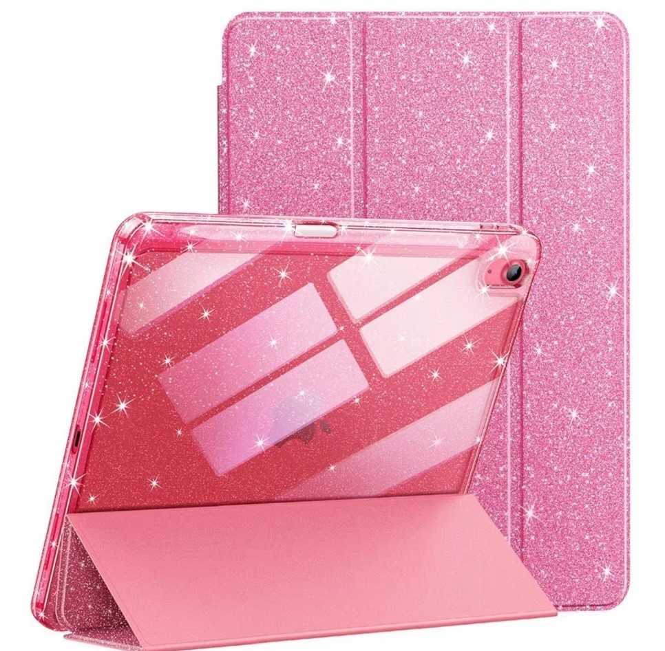 Pink Glitter Case for iPad (A16) 11th/10th Generation with  Pencil Holder