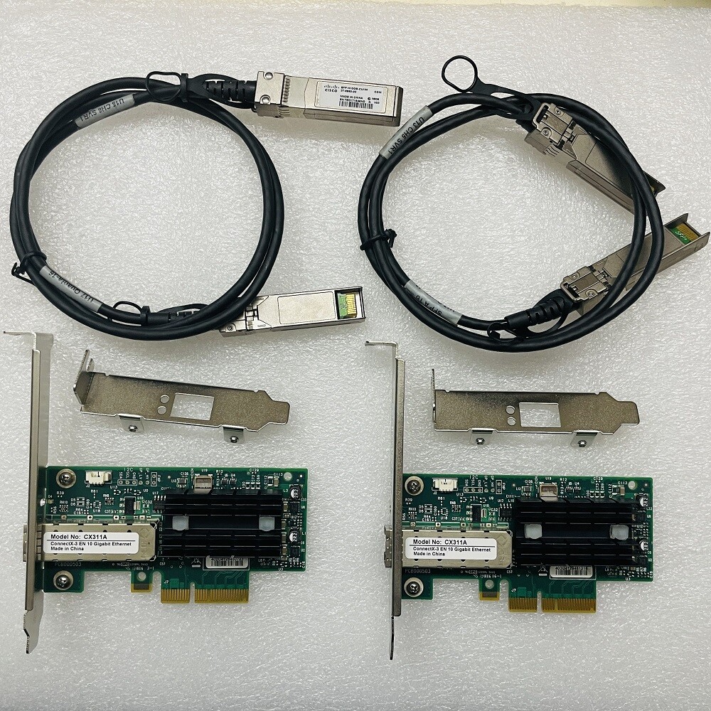 2x Mellanox MCX311A-XCAT CX311A ConnectX-3 EN Network Card 10GbE 2PCS SFP+ cable
