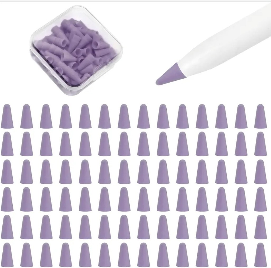 Pencil Tip Covers 100 Pack Purple for 1st & 2nd Gen Apple Pens