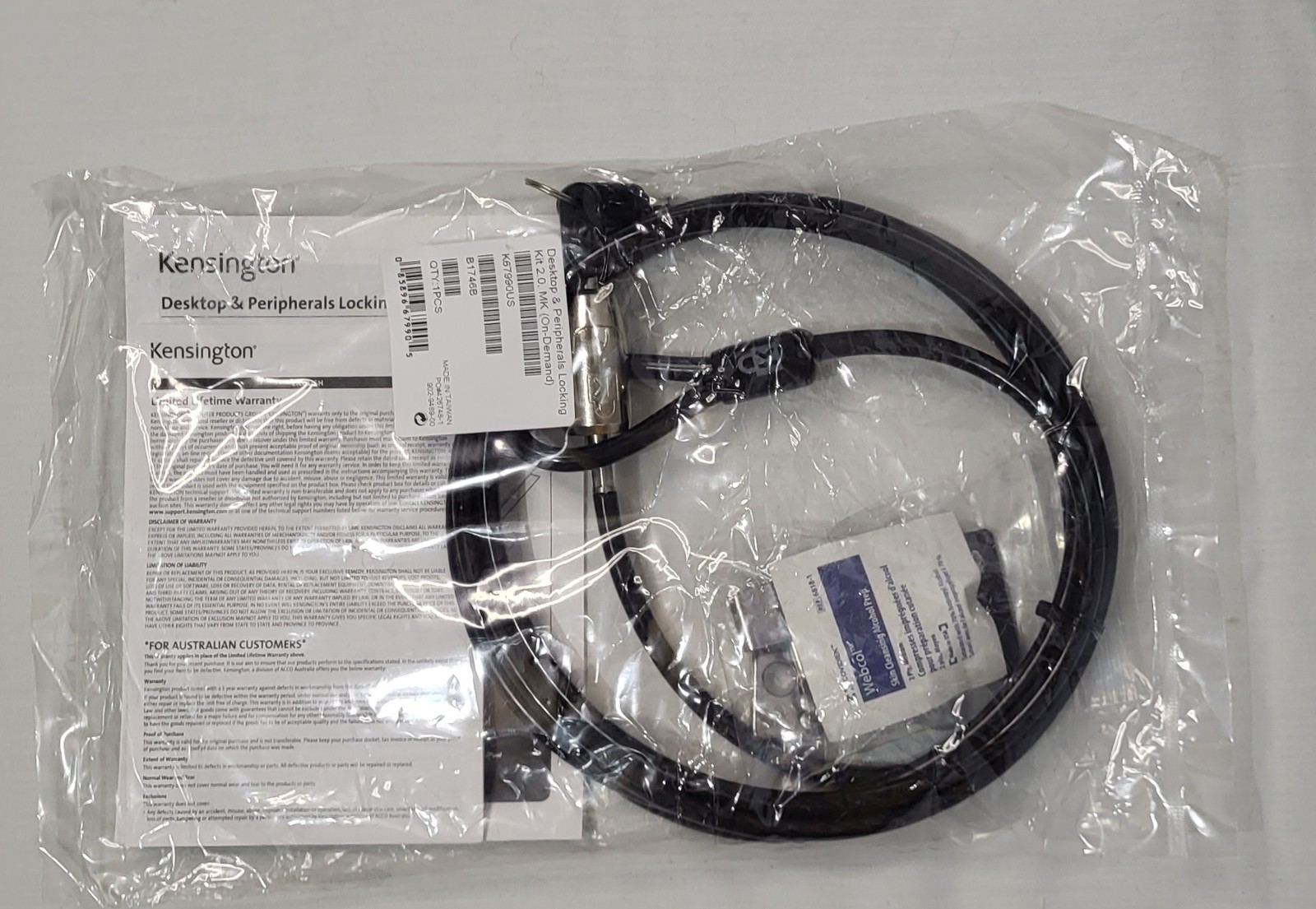 Kensington Lock Desktop and Peripheral Locking Kit 2.0 NEW Factory  Sealed 