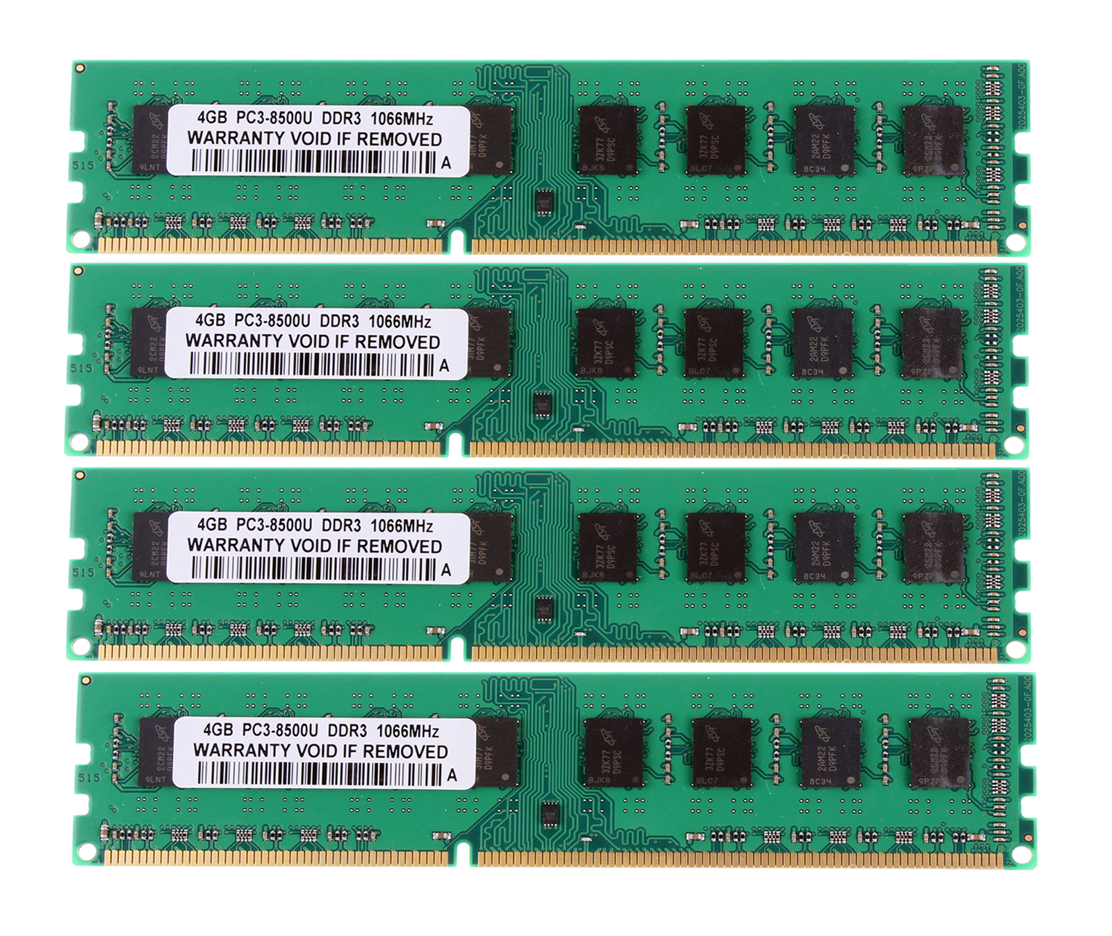 16GB 4X 4GB 2Rx4 DDR3 1066MHz PC3-8500U CL7 240PIN DIMM Memory Only AMD Desktop-