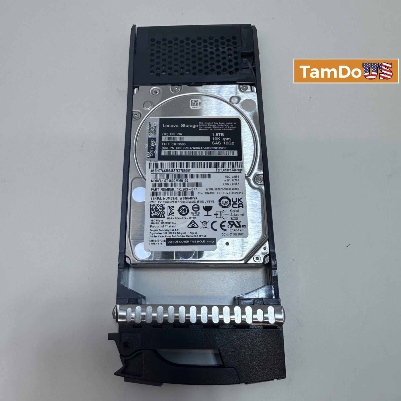 Lenovo 01PG586 ThinkSystem (1.8TB, 2.5in, SAS 10K HDD) with Tray
