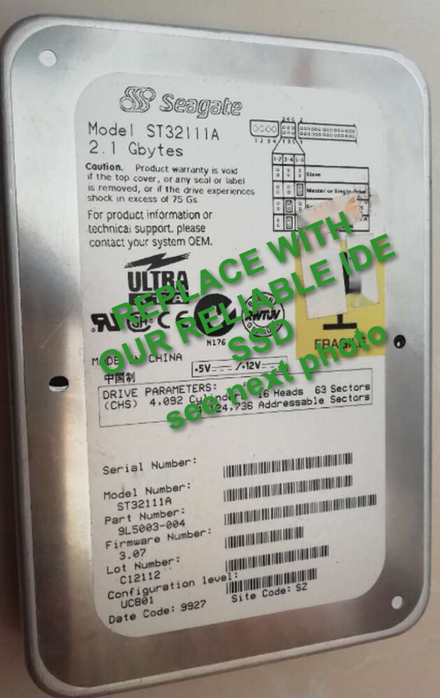 4GB SSD Replace Worn Out ST32111A 3.5" IDE Drive with 40 PIN IDE CF SSD Card