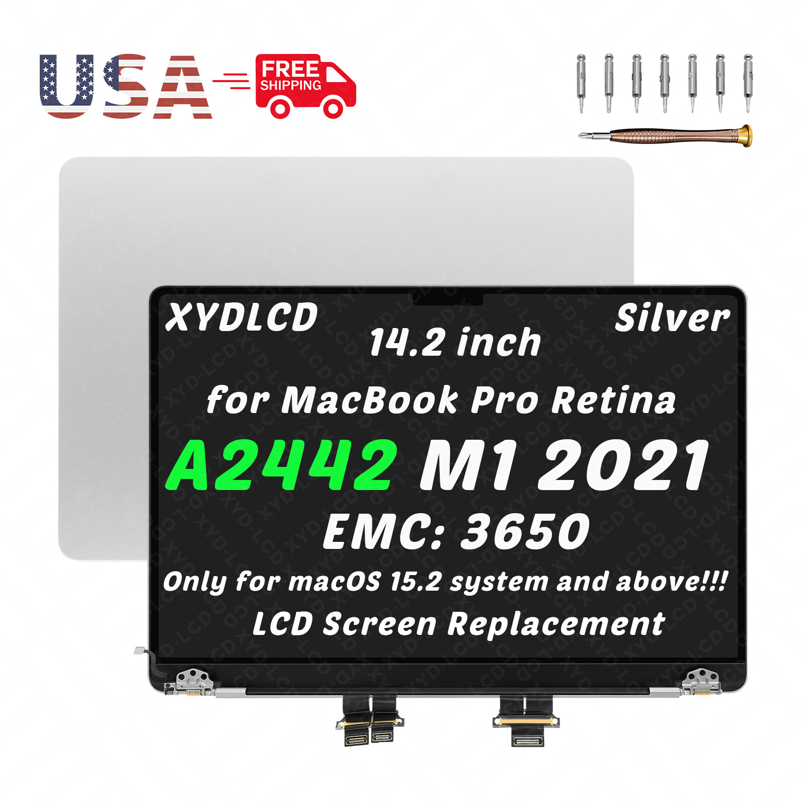 for Macbook Pro 14" A2442 A2779 A2918 A2992 EMC 3650 EMC8102 LCD Screen Complete