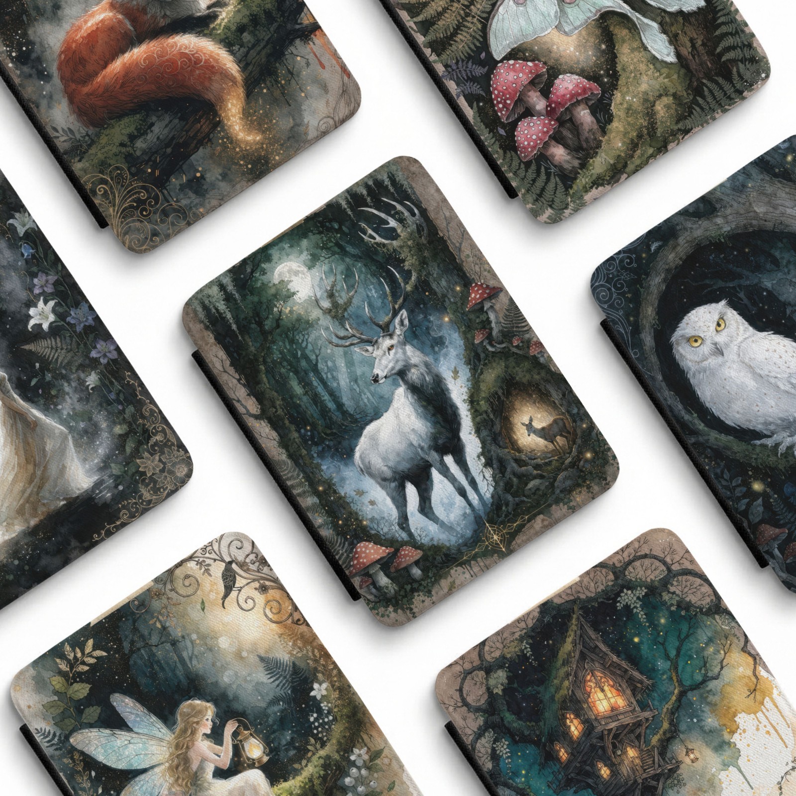 Enchanted Woodland White Stag Fox Fairy Nymph Kindle Paperwhite 7" 12 Gen Case