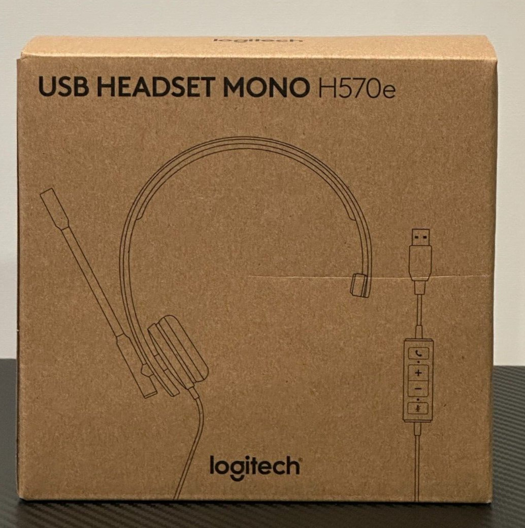 Logitech H570e Wired Headset, Mono Headphones with Noise-Cancelling Microphone