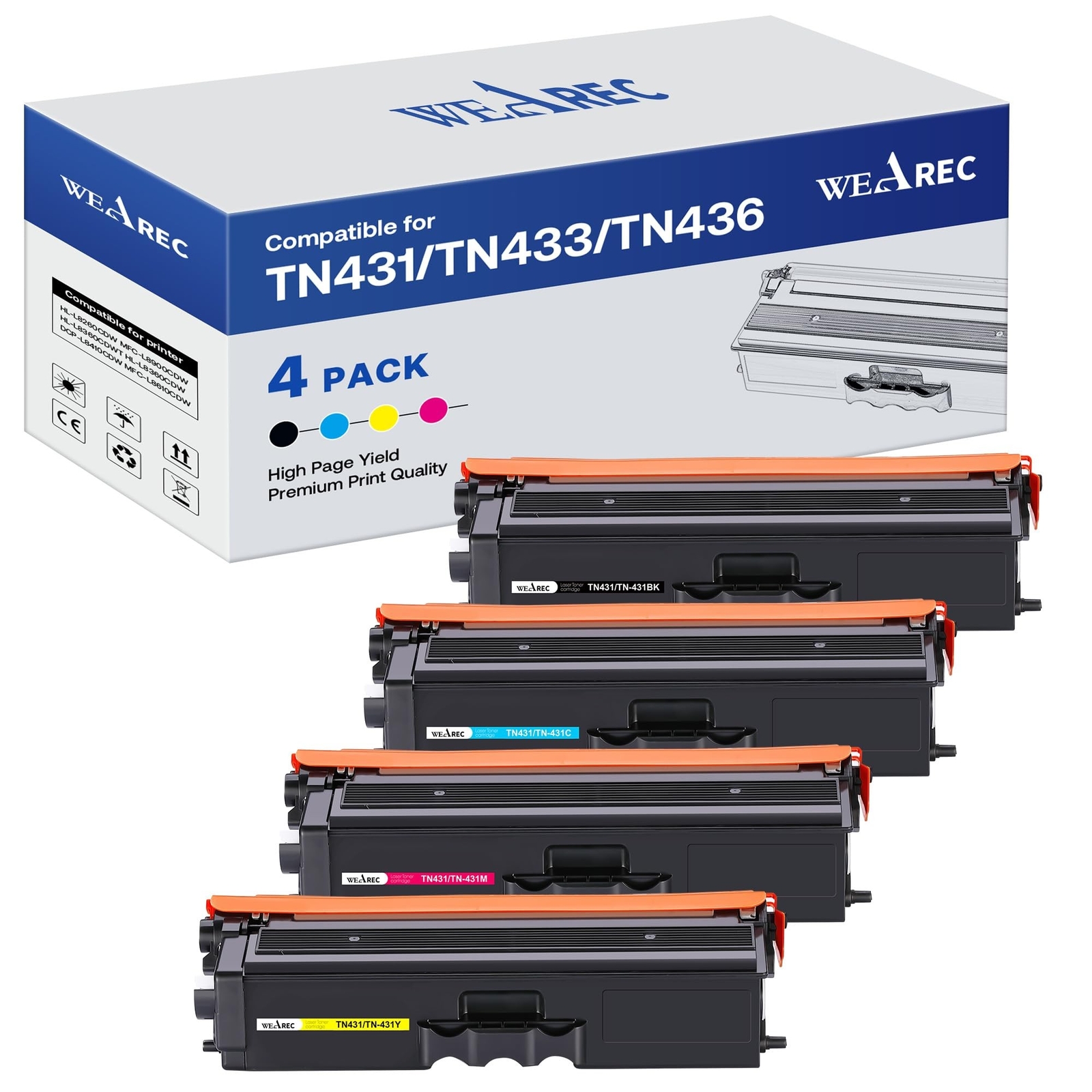 TN431 Compatible Replacement for Brother TN-431 TN433 TN-433 TN436 TN-436 Ton...