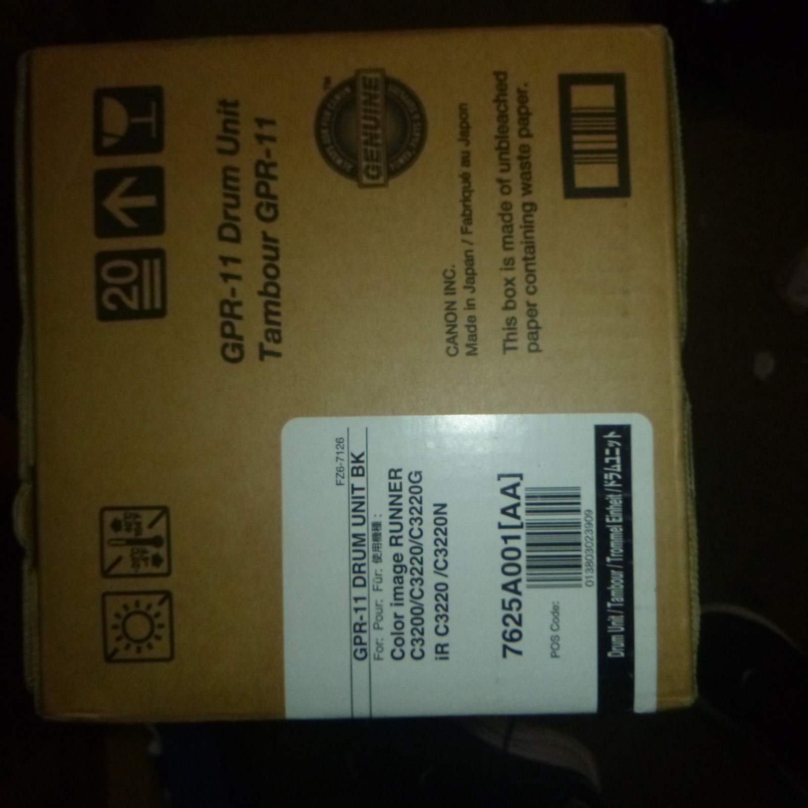 Genuine Canon  GPR-11 7625A001 Black Drum Unit NEW SEALED