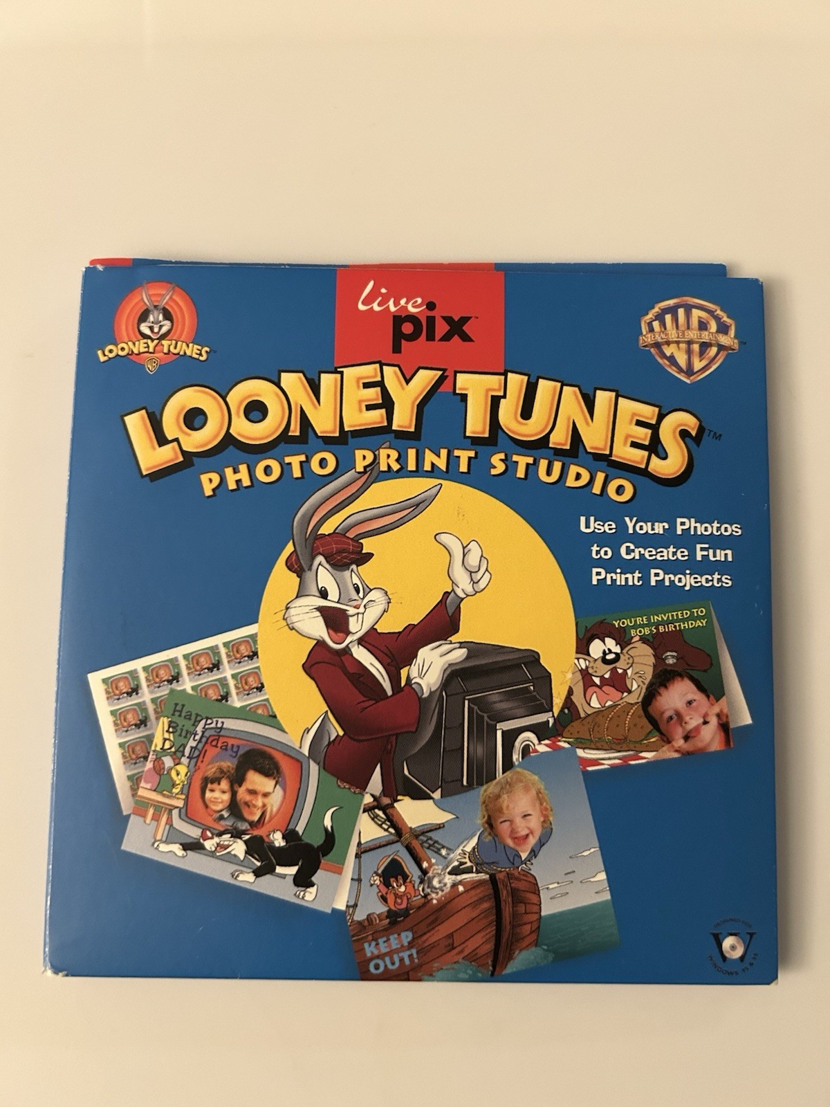Looney Tunes Vtg Photo Print Studio 1998 PC Computer Software Warner Bros VG