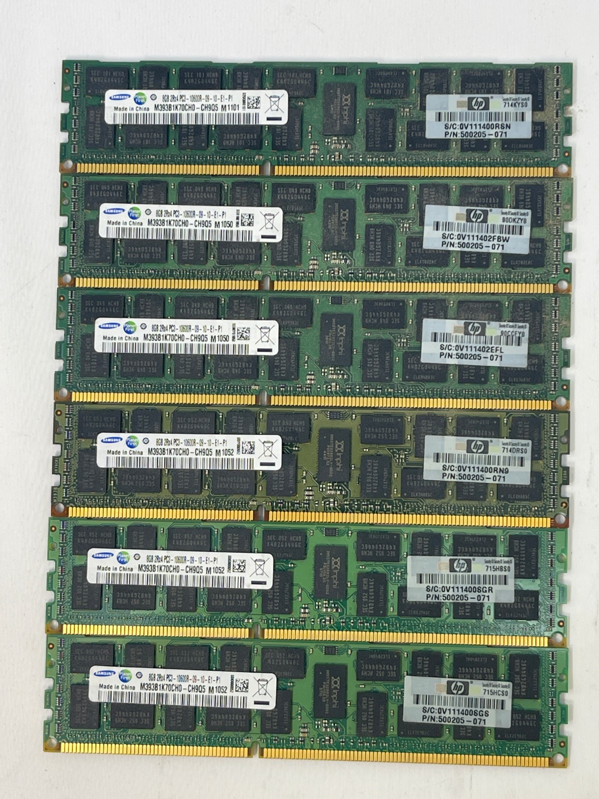 HP 500205071 6 x 8GB 2Rx4 DDR31333 PC310600R 15V ECC RDIMM SAMSUNG 48GB G2U