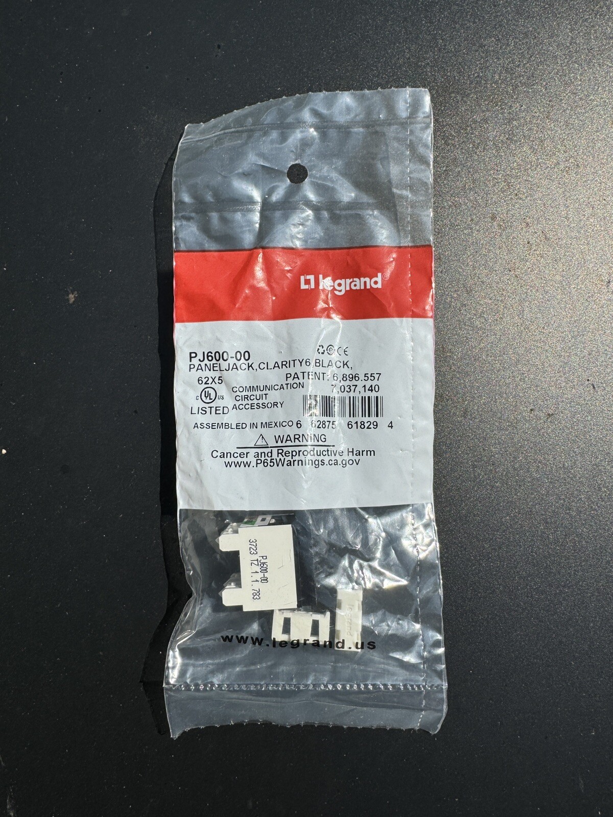 10 Pack Legrand PJ600-00 CAT 6 Panel Jack - Black - NEW