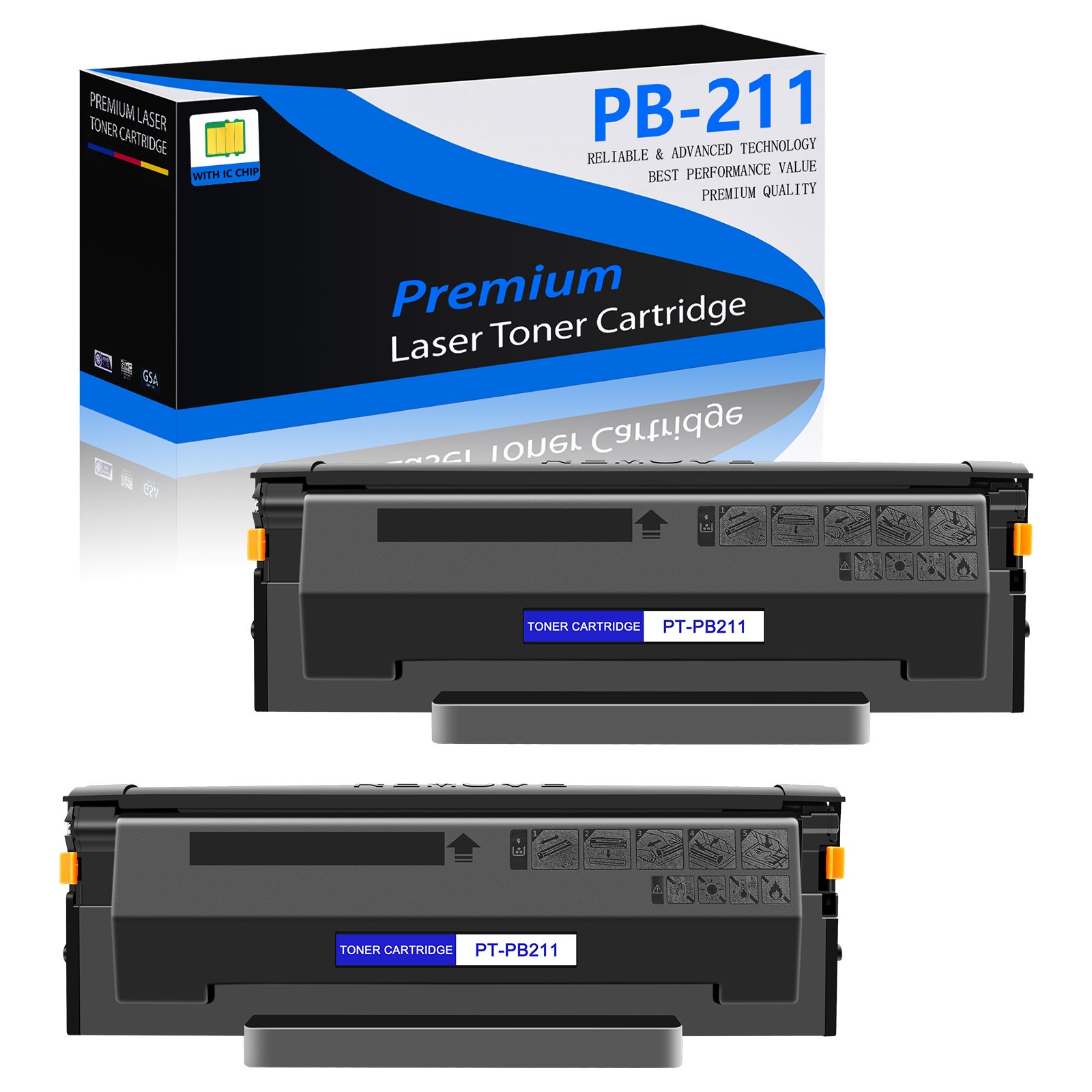 2PK PB-211 Toner Cartridge P2500W, P2502W, M6550NW, M6600NW, M6552NW, M6602NW