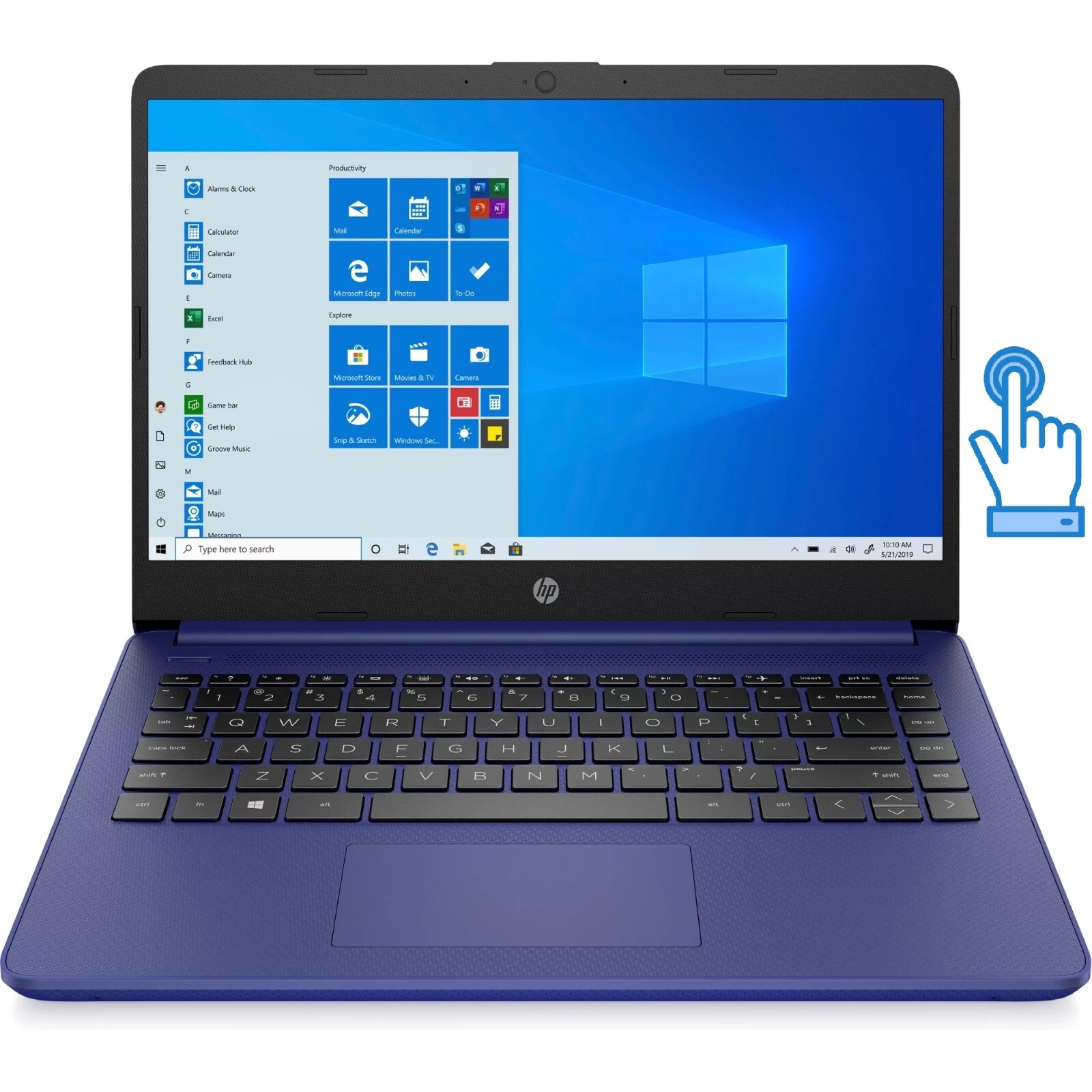 HP 14" HD Touchscreen Laptop AMD 3020e 16GB 320GB Radeon Graphics Indigo Blue