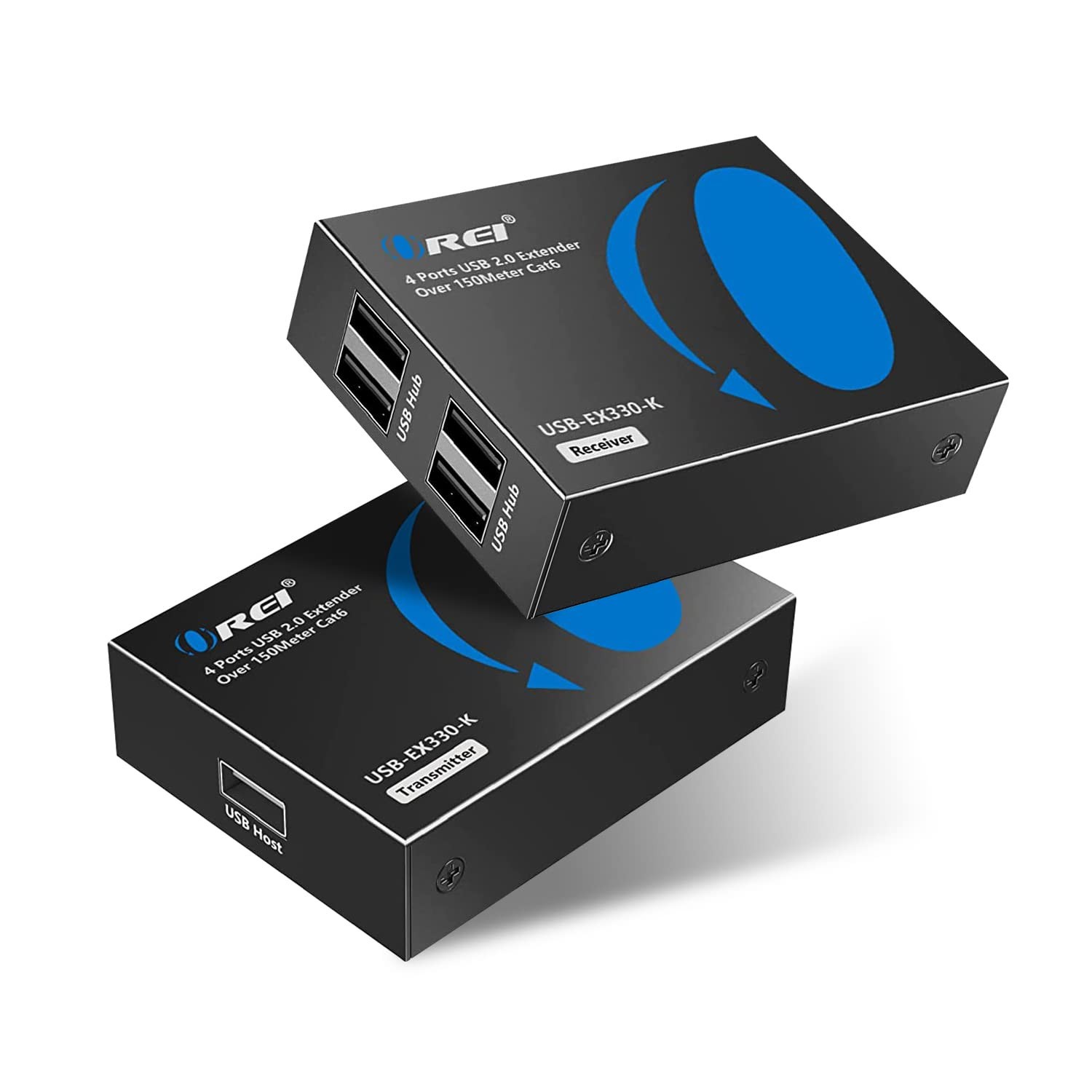 New - OREI USB 2.0 Extender Over Ethernet up to 330 Feet, USB Over - USB-EX330-K