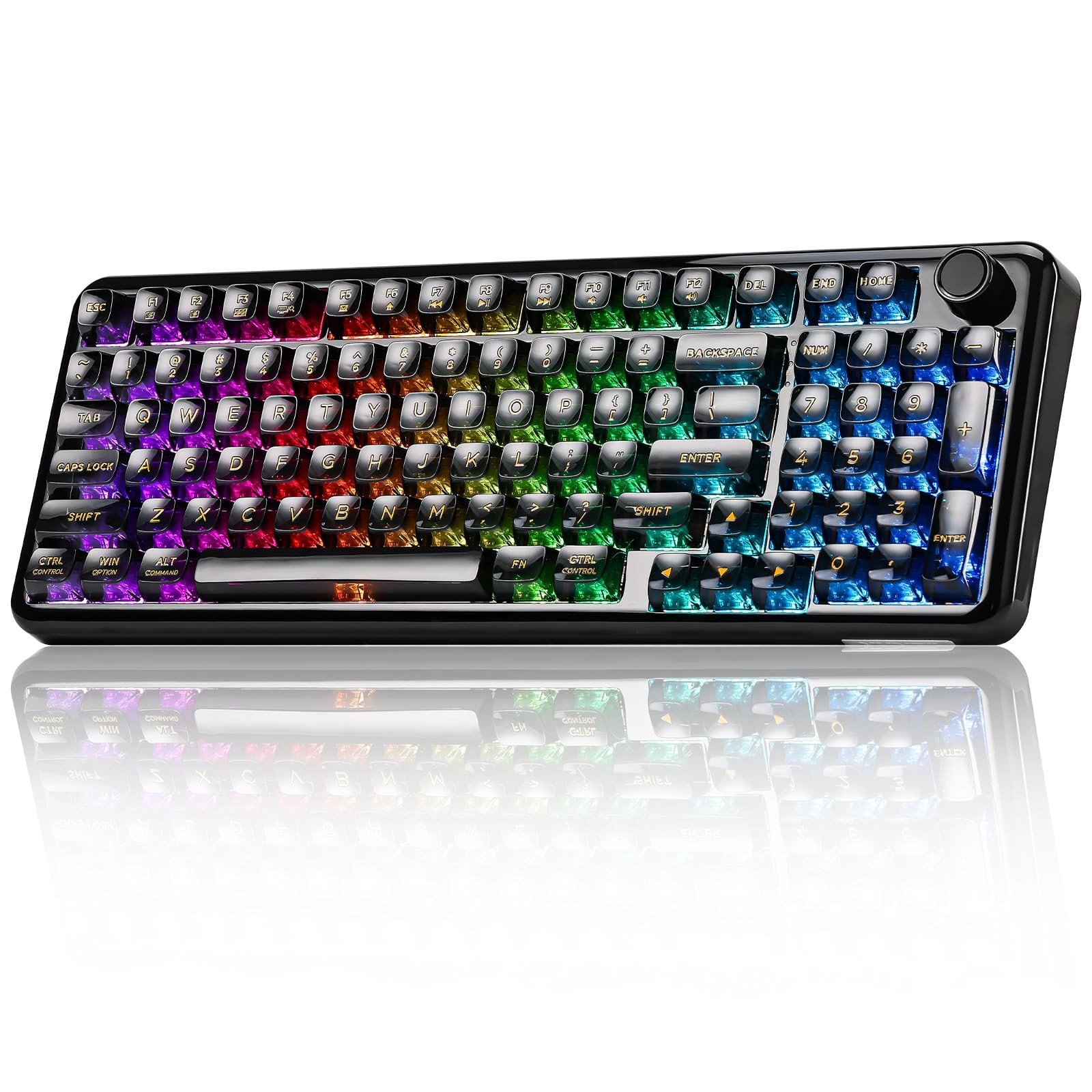 YUNZII X98 96% Wireless Hot Swap RGB Keyboard(Black, Snow Switch)